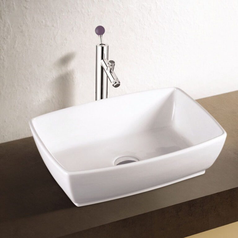 כיור חרס מונח דגם ניצן, מידות 47x35x14 ס"מ, עיצוב אורגני עם קווים טבעיים