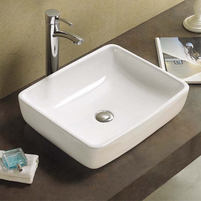 כיור חרס מונח דגם אורן, מידות 48x39x14 ס"מ, עיצוב טבעי עם קווים אורגניים