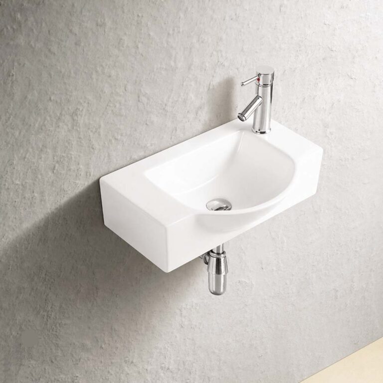 כיור דגם אלין חרס מונח תלוי 54X36X14 ס"מ כיור יחיד רחב גמיש התקנה רב תכליתי