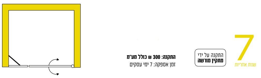 ⁦מקלחון חזית דלת אחת + קבוע⁩ – תמונה ⁦2⁩