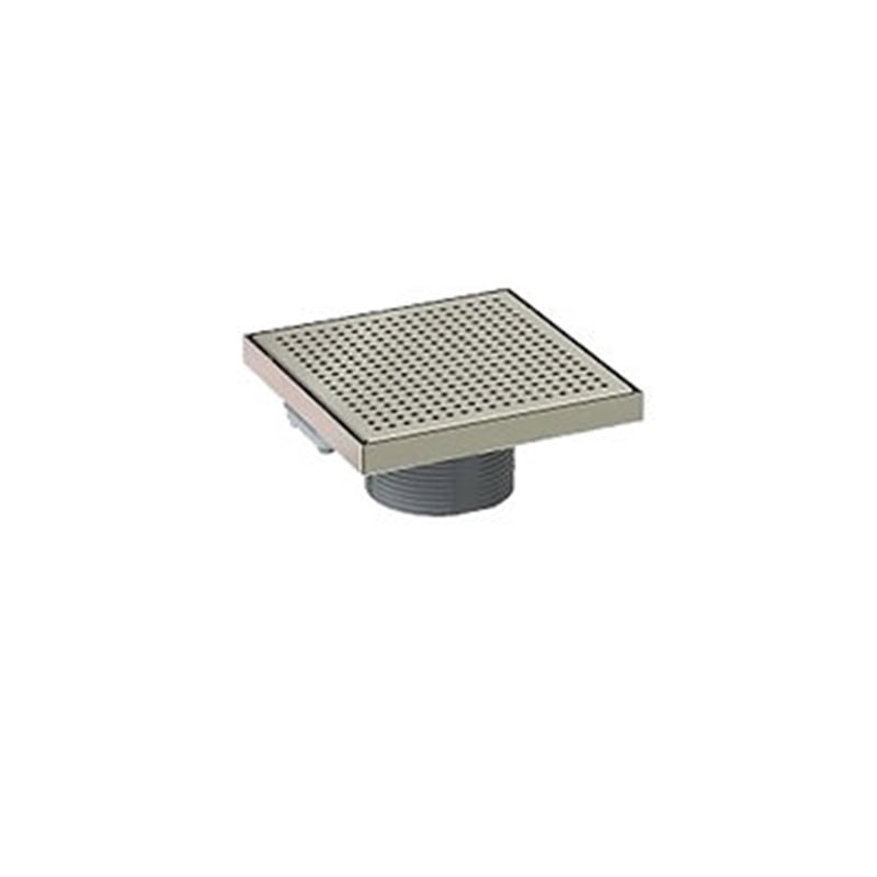 תעלת ניקוז מעוצבת SQUARE LEGAL CLASSIC 200x200 מ"מ עם רשת נירוסטה 304, יציאה 100 מ"מ ואפשרות חיבור קומקום 4 צול