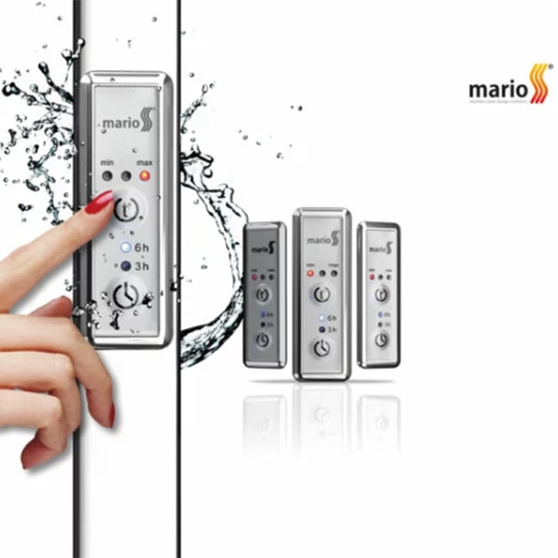 מחמם מגבות חשמלי Mario בכרום מבריק 80X50 ס"מ עם תרמוסטט וטיימר