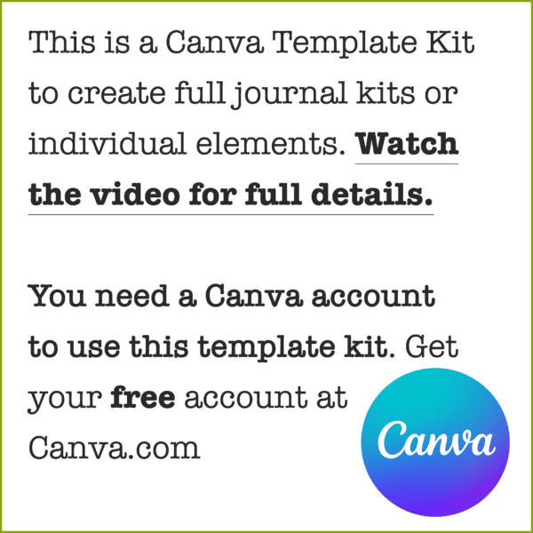 canva templates junk journal kit