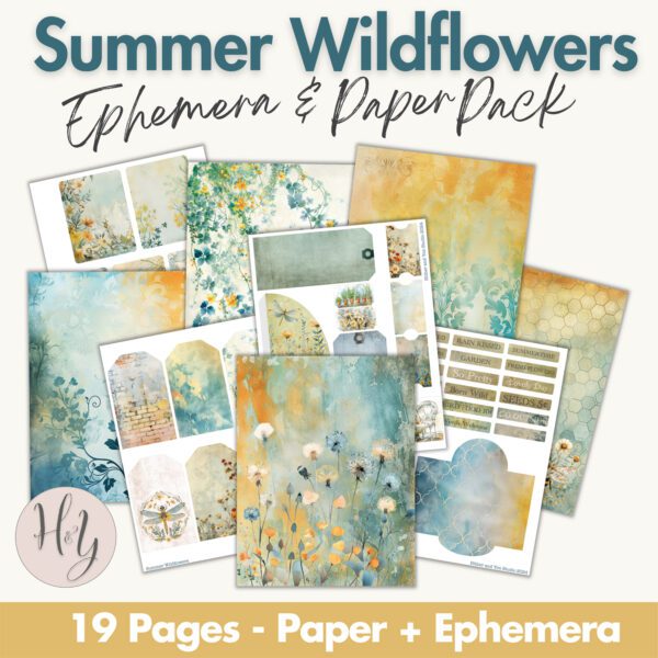 Junk Journal Kit Summertime Wildflowers