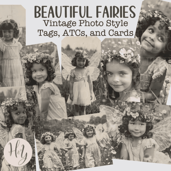 Beautiful Fairies Vintage Photos Tags and ATCs Product Image