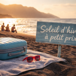 destination soleil pas cher en hiver valise plage noire Canaries