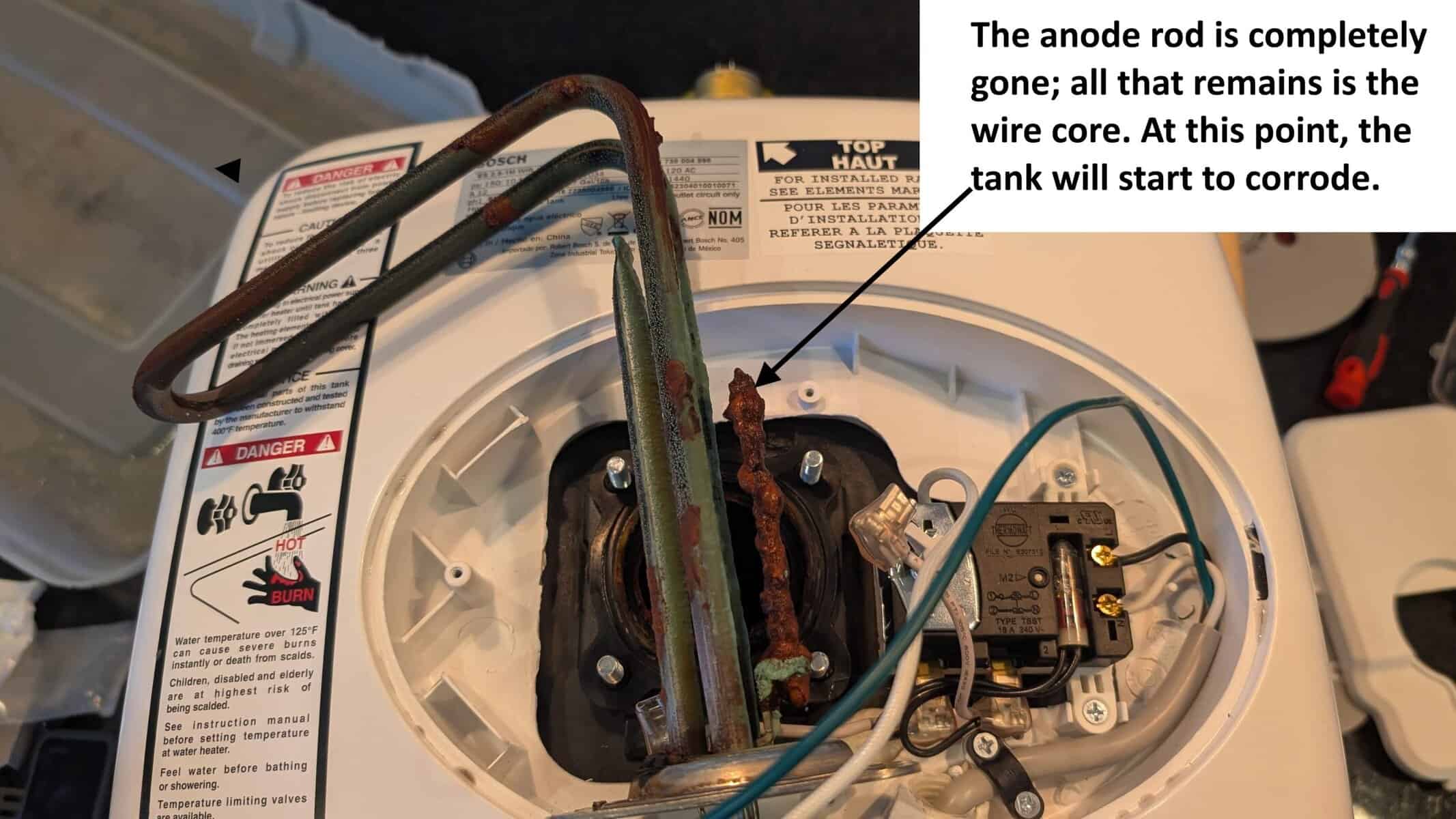 Anode rod gone