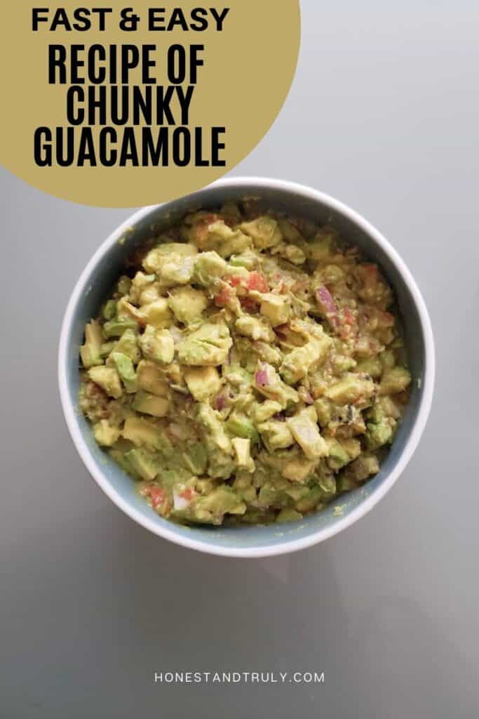 Image shows ready to eat guacamole in a bowl.
