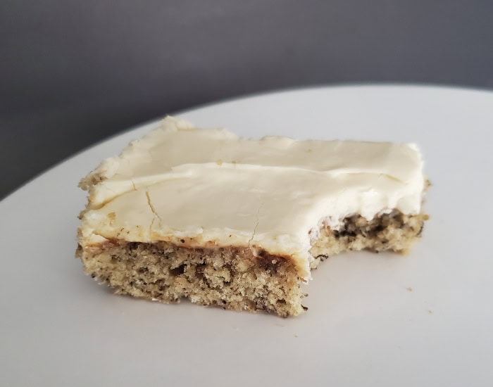 Bite of frosted banana bar