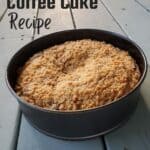 Streusel coffee cake in a springform pan.