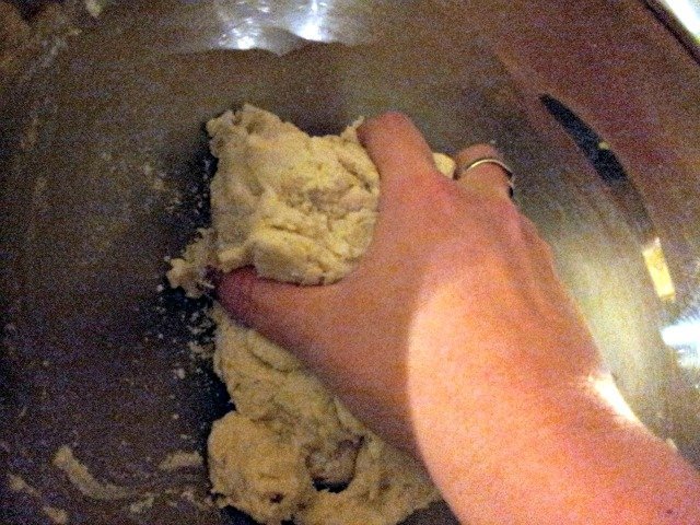 Knead the dough by hand