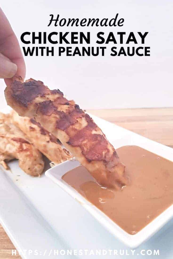 Homemade marinated chicken satay