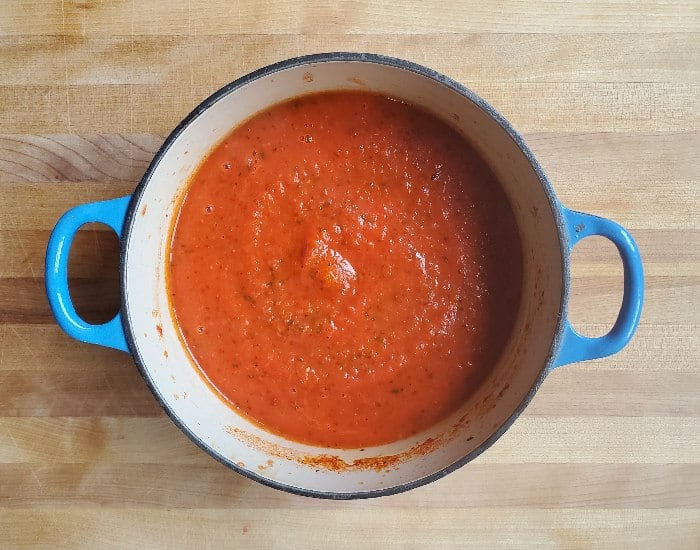 Freshly made homemade pasta sauce