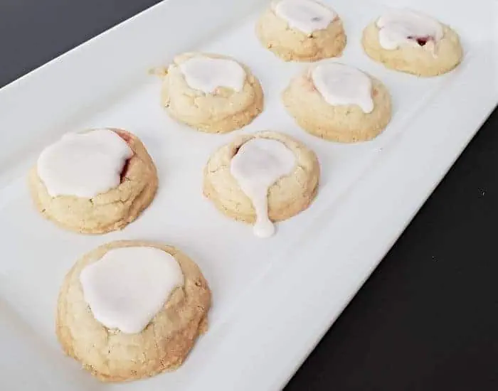 Plate of thumbprint cookies