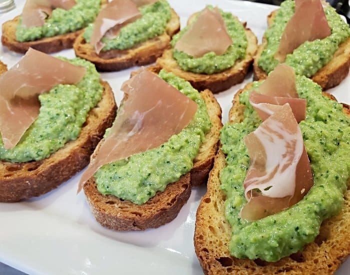 Simple spring green vegetable bruschetta recipe