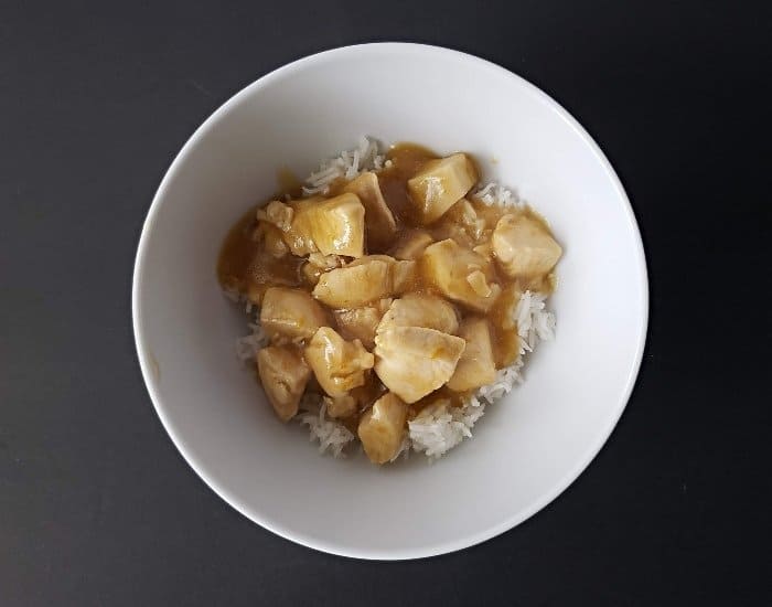 Bowl of homemade orange chicken