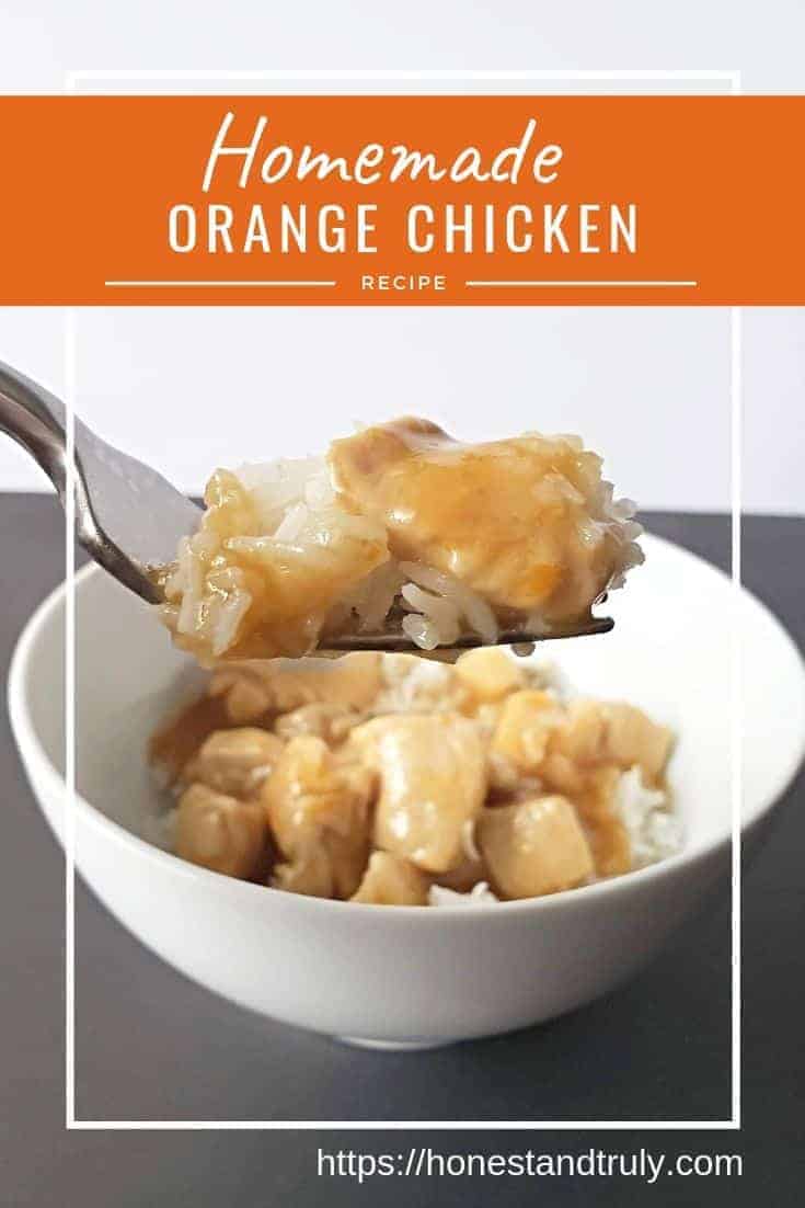Homemade orange chicken is incredibly easy to make. This healthier version is cooked on the stovetop, not fried. With one easy sub, this makes a homemade gluten free orange chicken. Who doesn't love copycat Asian dinners? #orangechicken #asian #homemade #dinner