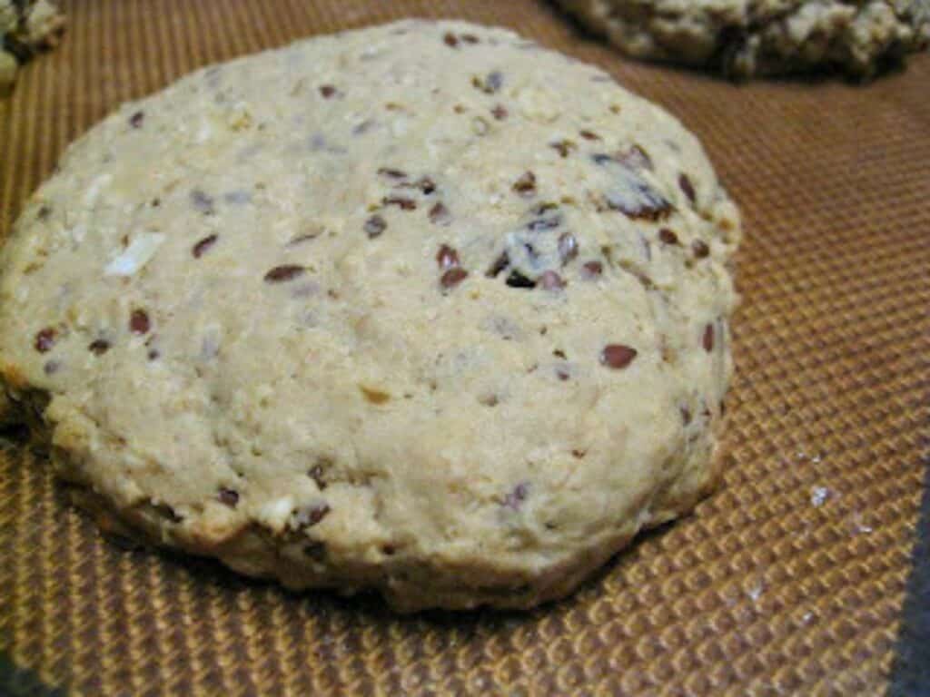 Image shows uncooked cookie dough.
