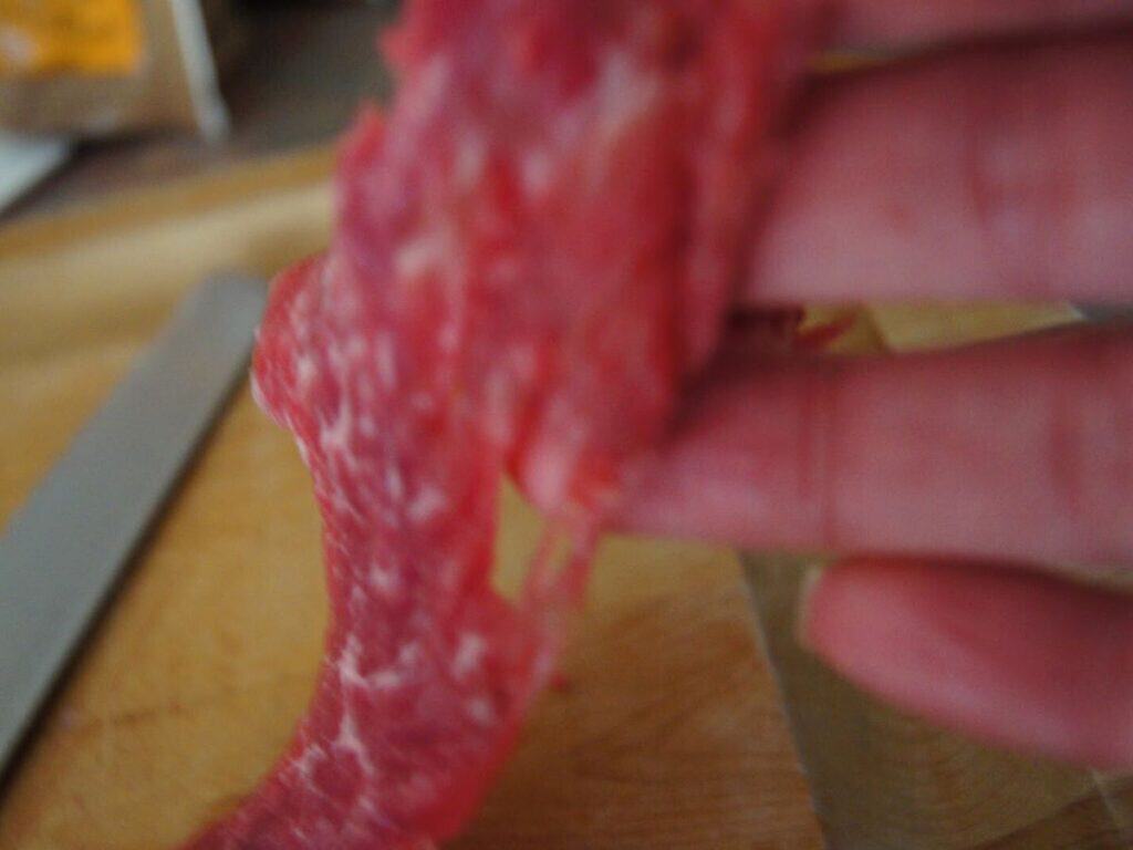 Image shows beef cut diagonally.