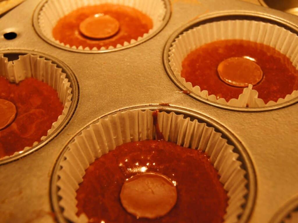 Image shows candies added into the batter.