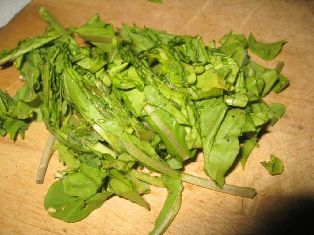 Image shows arugula.