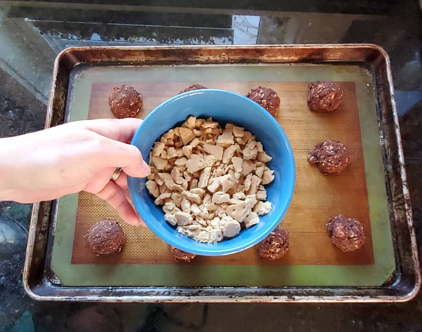 Crushed graham crackers for smores cookies
