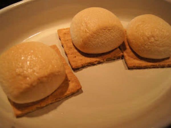 Image shows baked s'mores.