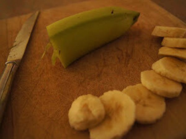 Image shows banana sliced for S'mores.