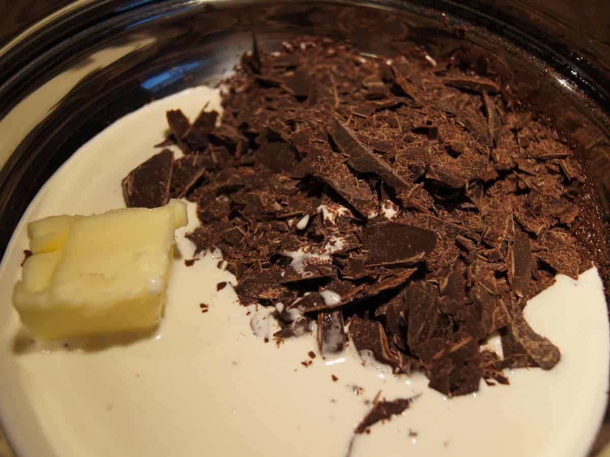 Image shows decadent hot chocolate ingredients.