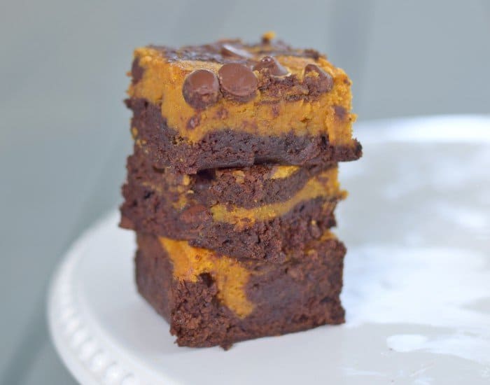 Easy pumpkin swirl brownies recipe from scratch