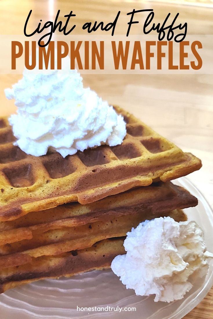 Closeup of pumpkin waffles