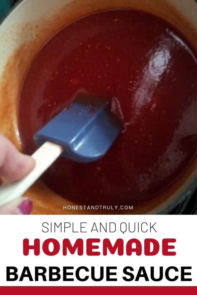 Image shows close-up picture of homemade bbq sauce.