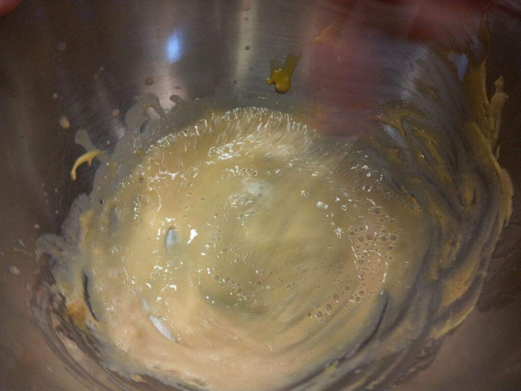 Image shows first part of making roasted garlic aioli.