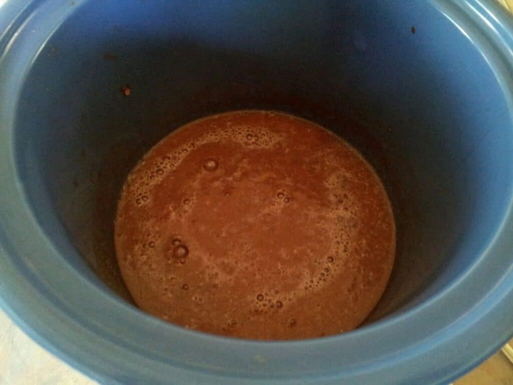 Sweet Tomato Chicken sauce Image shows ingredients of sweet tomato chicken in a pot.