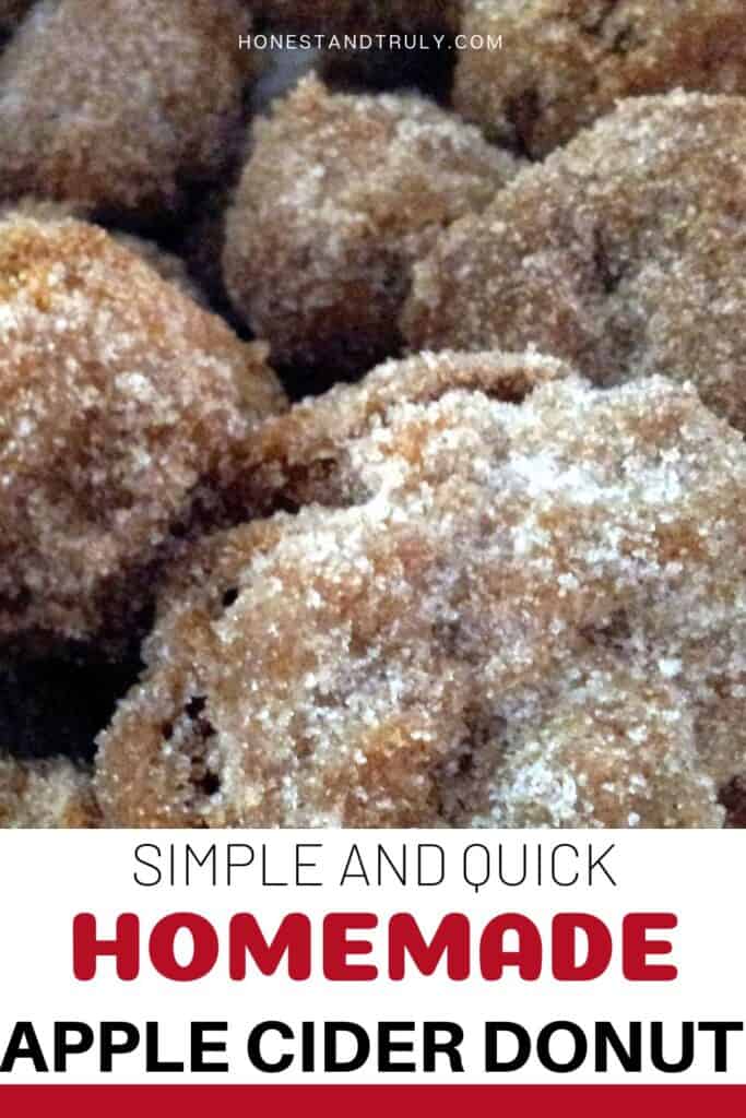 Image shows close-up picture of apple cider donuts.