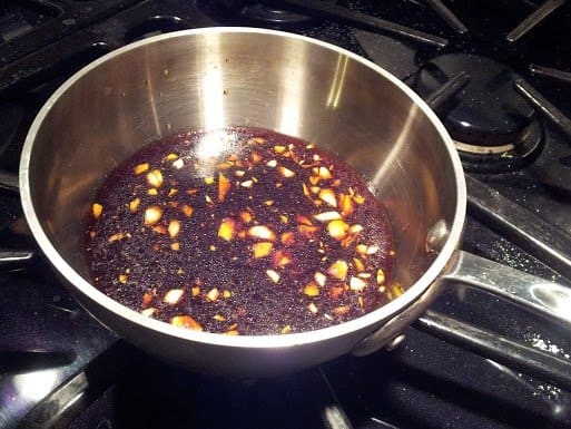 Reduce the marinade by boiling it