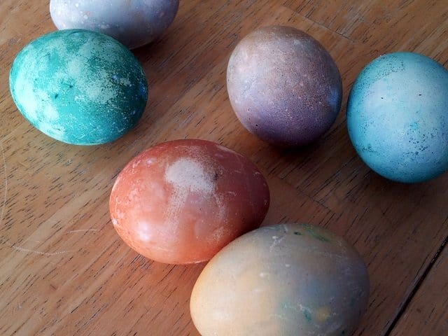 Hardboiled eggs on the table