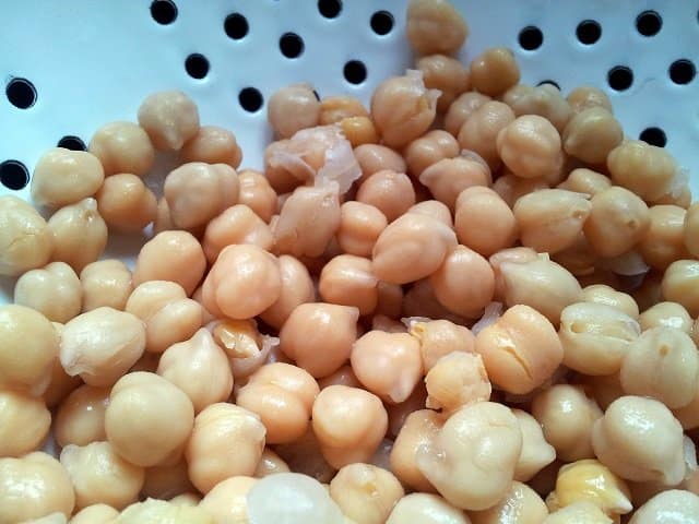 Chickpeas getting ready for roasting