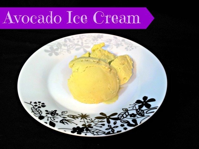Dish of homemade avocado ice cream