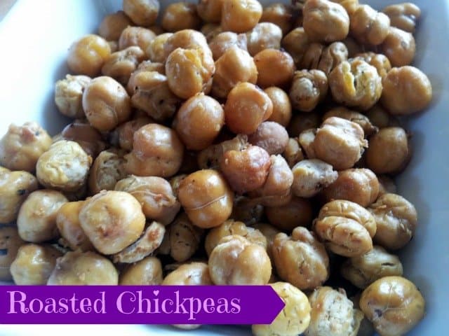 Bowl of spicy roasted chickpeas