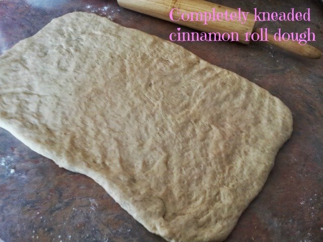 Completely kneaded dough rolled out