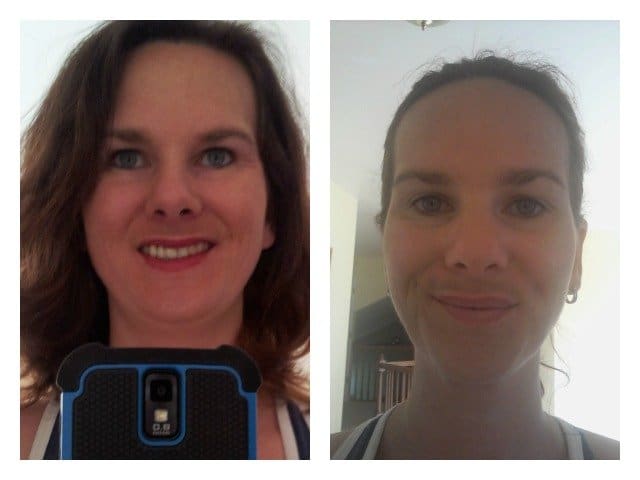 Photo showing a face before and after a weight loss program.