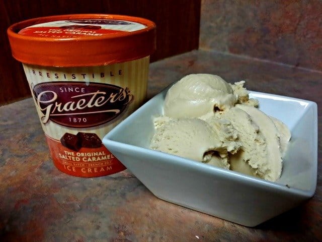 Bowl of Graeter's salted caramel ice cream