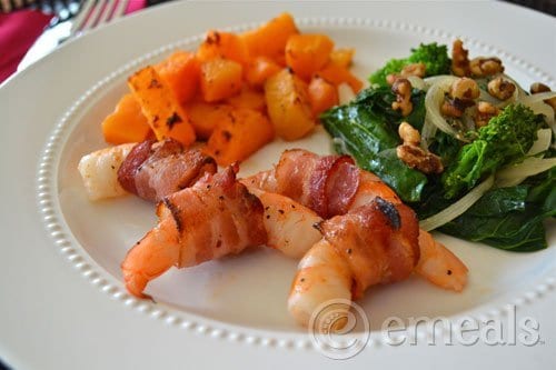 Plate of gorgeous shrimp dinner