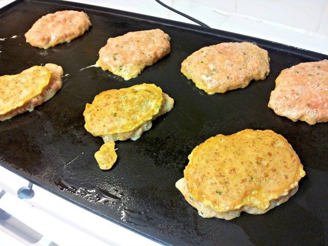 Flip your meatcakes once they've browned on one side