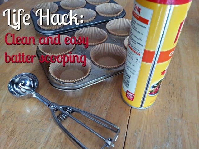 Baking Life Hack: Easy batter scooping with no mess