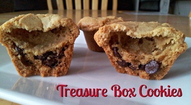 Treasure box cookie recipe - cookies that look plain on the outside but have a fun secret treasure inside!