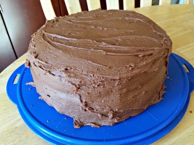 Happy Birthday marble cake ready to serve