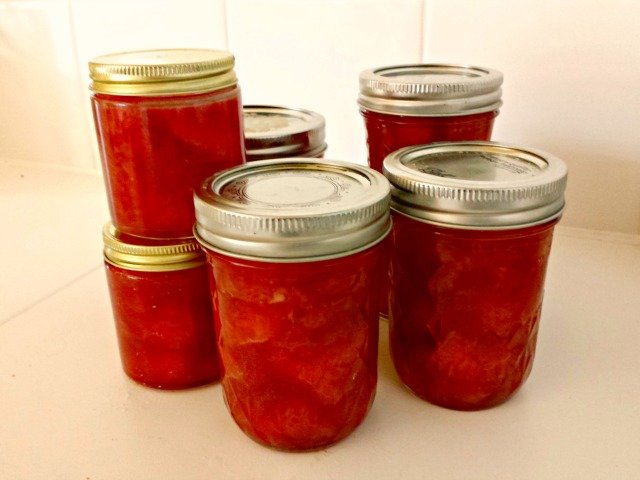 Strawberry lemonade syrup ready to enjoy