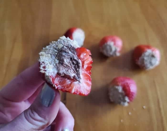 Inside of stuffed strawberry